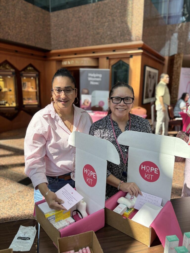 Mary Kay employees pack care kits for National Breast Cancer Foundation